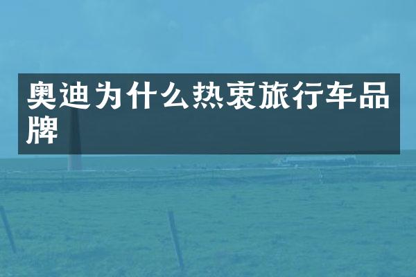 奥迪为什么热衷旅行车品牌