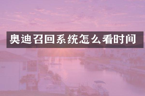 奥迪召回系统怎么看时间