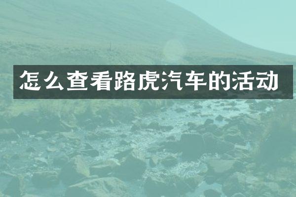 怎么查看路虎汽车的活动
