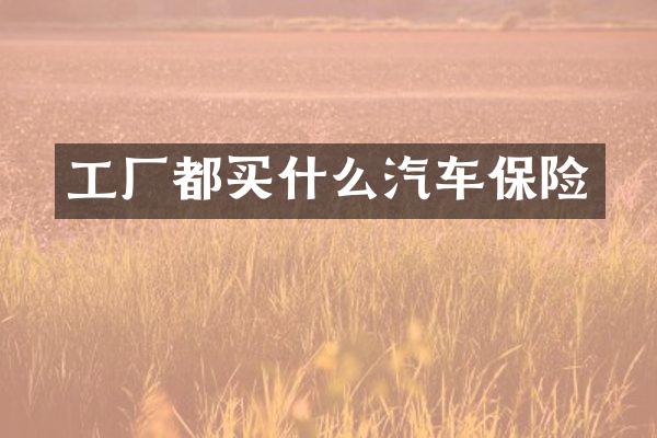 工厂都汽车保险