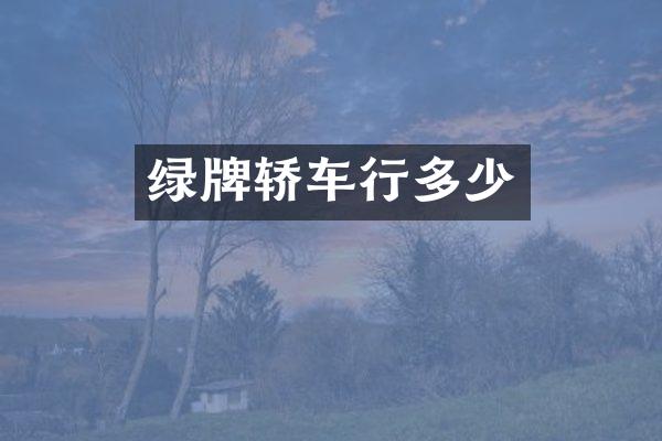 绿牌轿车行多少