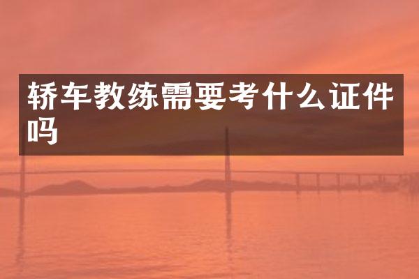 轿车教练需要考什么证件吗