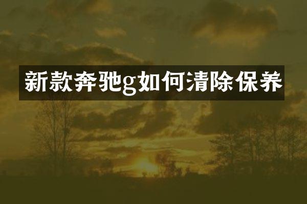 新款奔驰g如何清除保养