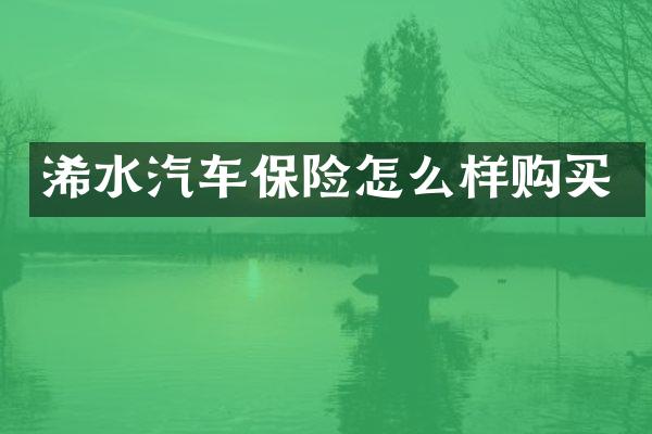浠水汽车保险怎么样购买