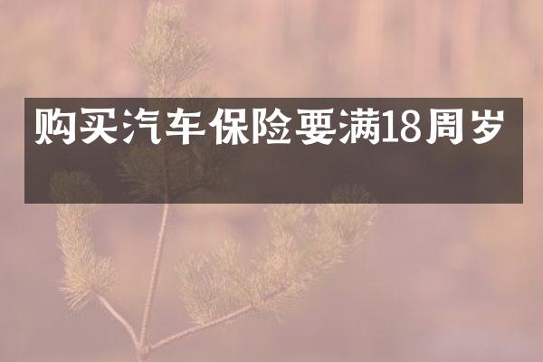 购买汽车保险要满18周岁吗