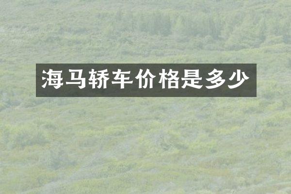 海马轿车价格是多少