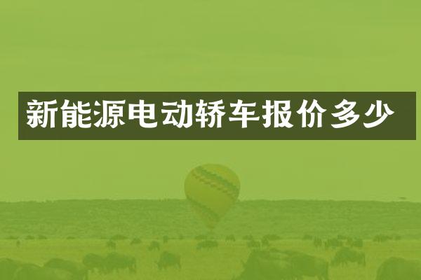 新能源电动轿车报价多少