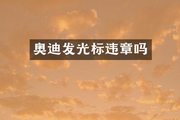 奥迪发光标违章吗