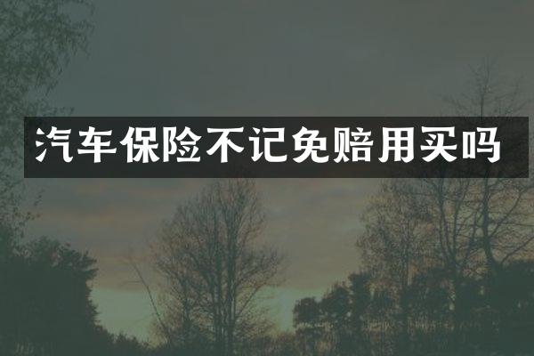 汽车保险不记免赔用买吗