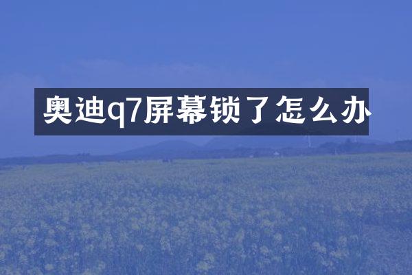 奥迪q7屏幕锁了怎么办