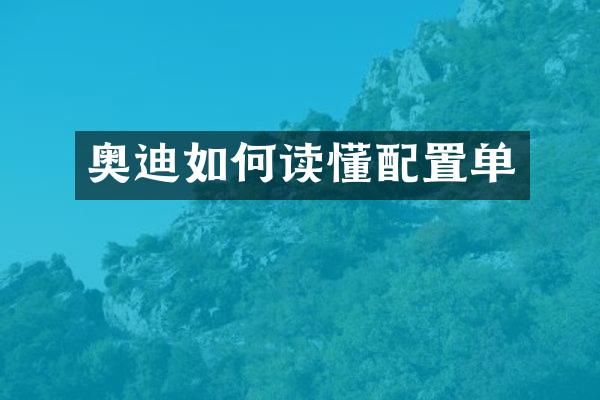 奥迪如何读懂配置单