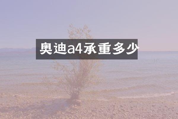 奥迪a4承重多少