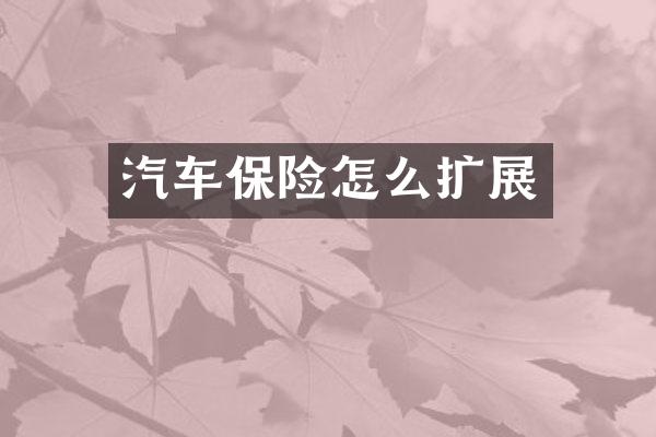 汽车保险怎么扩展