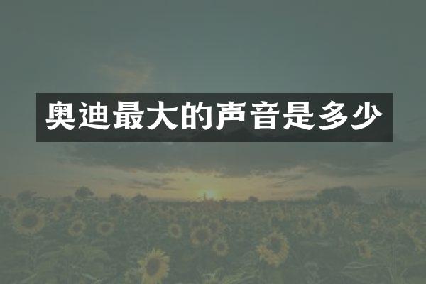 奥迪最大的声音是多少