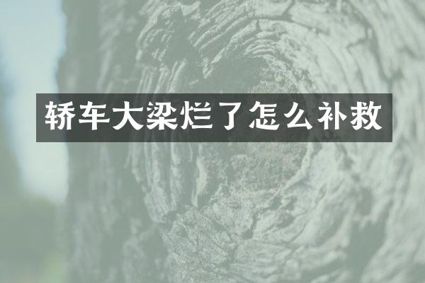 轿车大梁烂了怎么补救