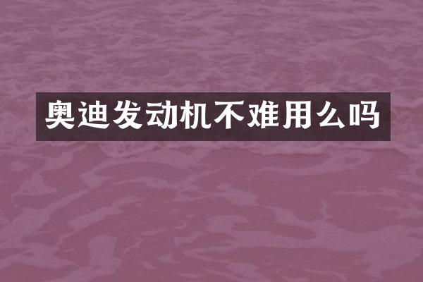 奥迪发动机不难用么吗