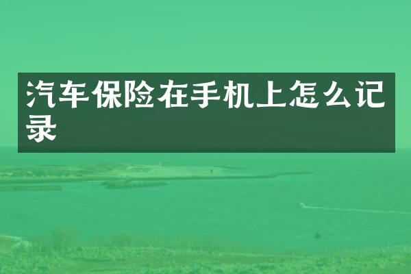 汽车保险在手机上怎么记录