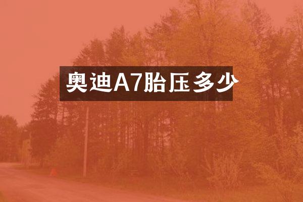 奥迪A7胎压多少