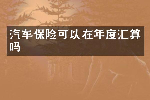 汽车保险可以在年度汇算吗