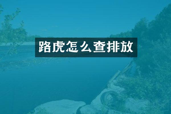 路虎怎么查排放