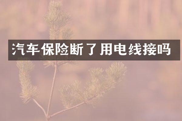 汽车保险断了用电线接吗