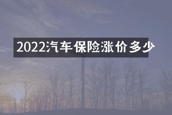 2022汽车保险涨价多少