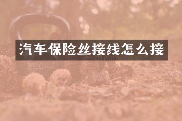 汽车保险丝接线怎么接