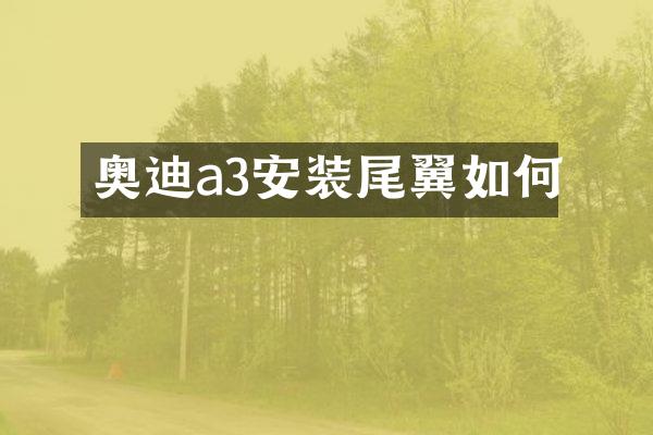 奥迪a3安装尾翼如何