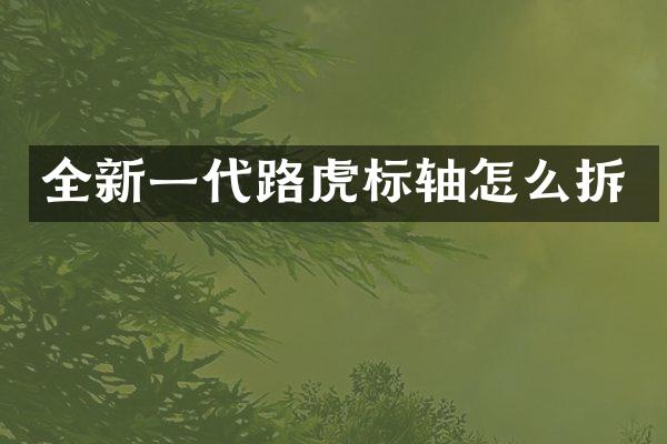 全新一代路虎标轴怎么拆