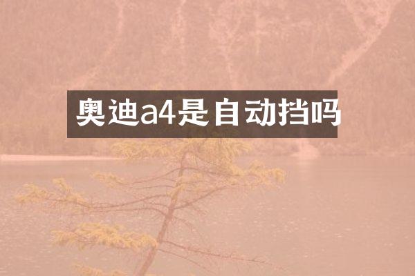 奥迪a4是自动挡吗