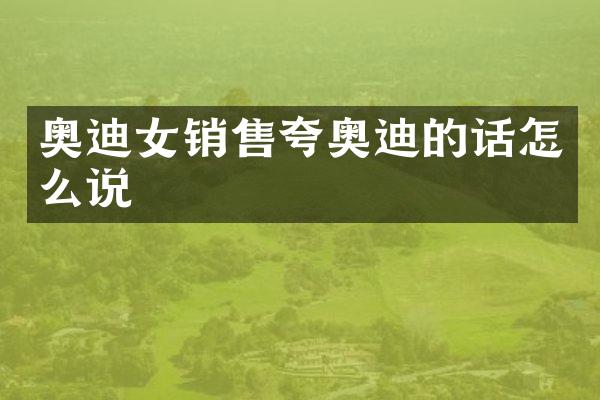 奥迪女销售夸奥迪的话怎么说