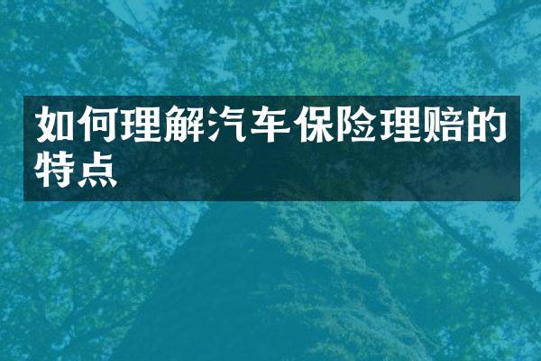 如何理解汽车保险理赔的特点