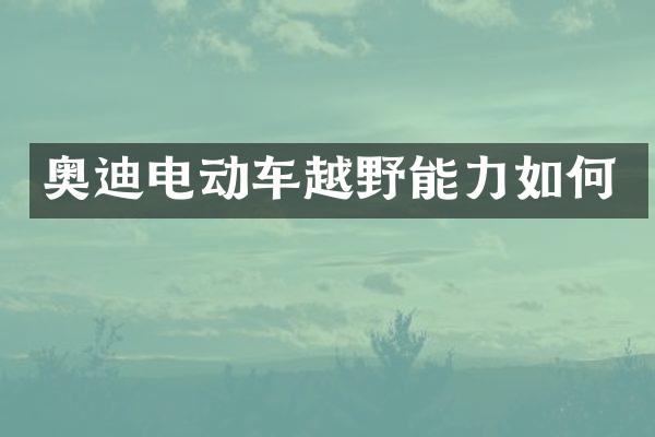奥迪电动车越野能力如何
