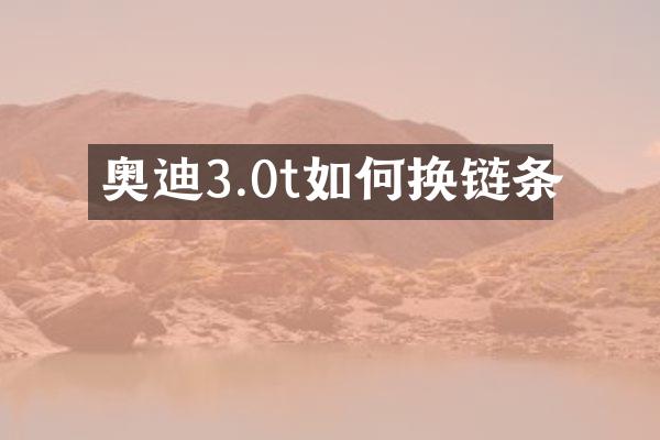 奥迪3.0t如何换链条