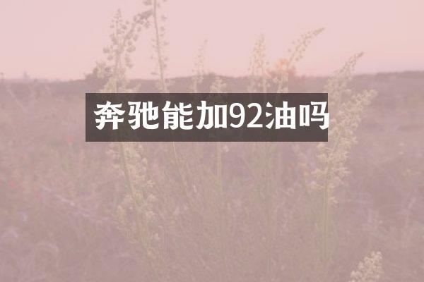 奔驰能加92油吗