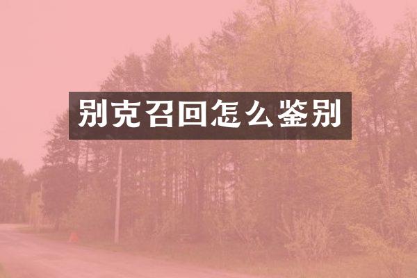 别克召回怎么鉴别