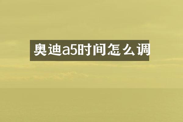 奥迪a5时间怎么调