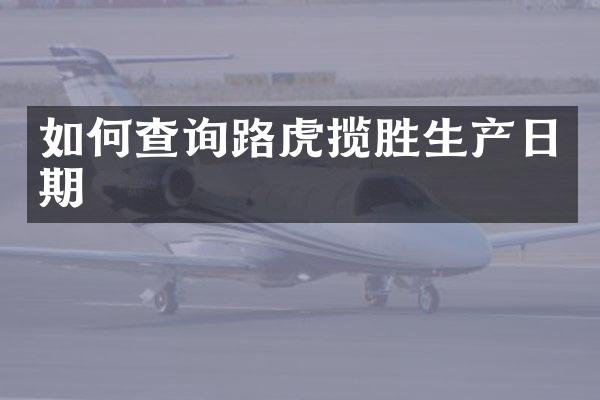 如何查询路虎揽胜生产日期