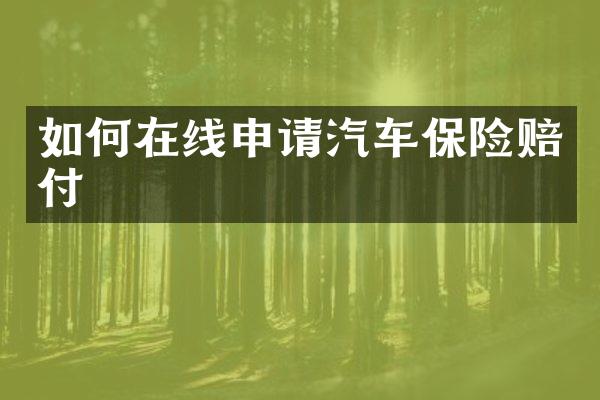 如何在线申请汽车保险赔付