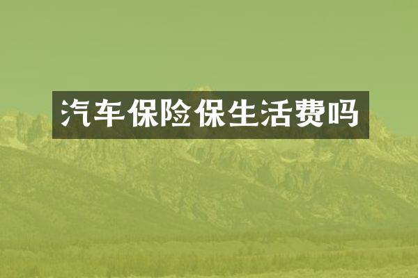 汽车保险保生活费吗