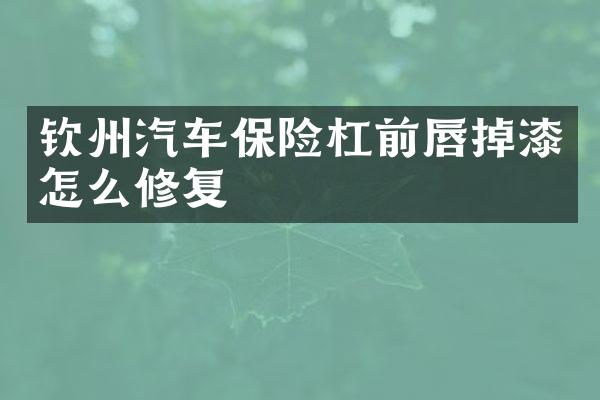 钦州汽车保险杠前唇掉漆怎么修复