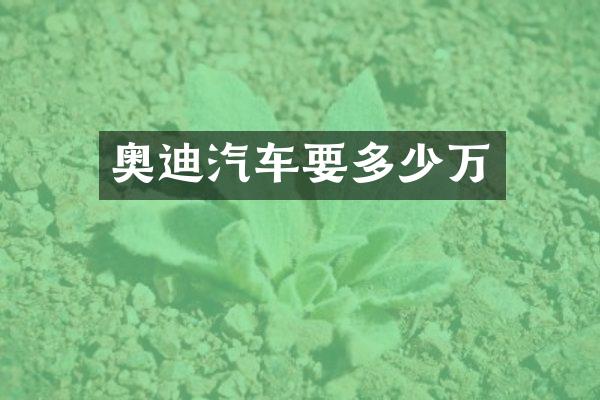 奥迪汽车要多少万