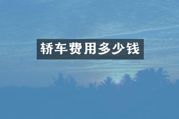 轿车费用多少钱