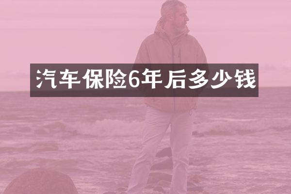 汽车保险6年后多少钱