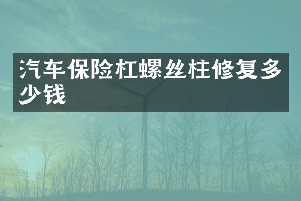 汽车保险杠螺丝柱修复多少钱