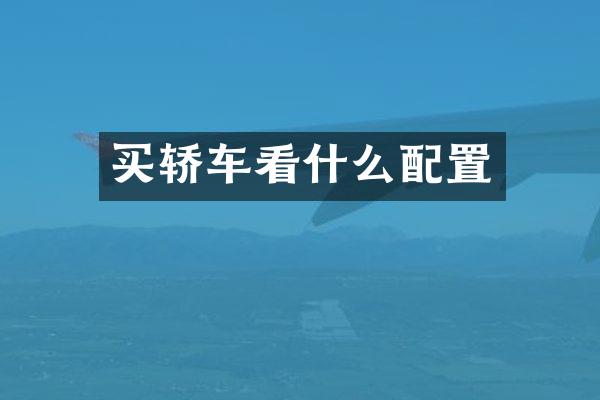买轿车看什么配置