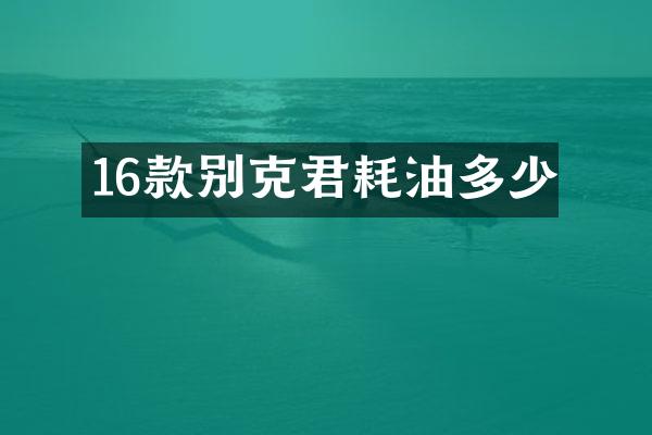 16款别克君耗油多少