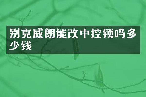 别克威朗能改中控锁吗多少钱