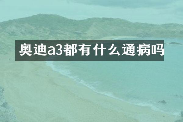 奥迪a3都有什么通病吗