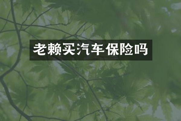 老赖买汽车保险吗